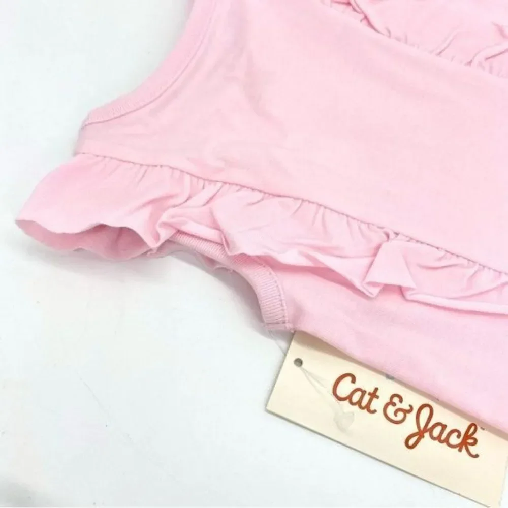 Cat & Jack Pink Ruffle Bodysuit Onsie New 6-9 Months